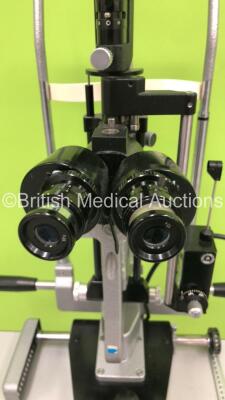 Haag-Streit Bern SL900 Slit Lamp with 2 x 10x Eyepieces and Haag-Streit Bern Tonometer on Hydraulic Stand (Powers Up with Good Bulb) *C* - 5