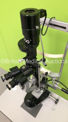 Haag-Streit Bern SL900 Slit Lamp with 2 x 10x Eyepieces and Haag-Streit Bern Tonometer on Hydraulic Stand (Powers Up with Good Bulb) *C* - 7