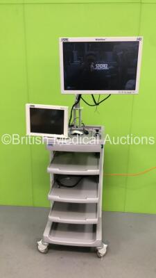 Storz Stack Trolley with Storz Wide View HD Monitor and Storz 200903 31 Touch Screen Monitor (Powers Up)