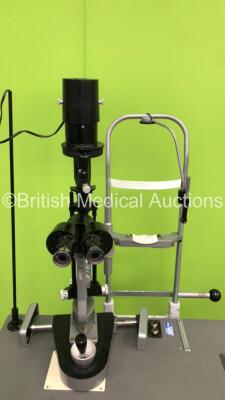 Takagi Slit Lamp with 2 x 10x Eyepieces on Uni Landy ENT Table with Lamp - 3