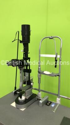 Takagi Slit Lamp with 2 x 10x Eyepieces on Uni Landy ENT Table with Lamp - 8