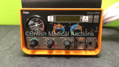 Drager Oxylog 2000 Transport Ventilator with Hose (Untested Due to Missing Power Supply) - 2