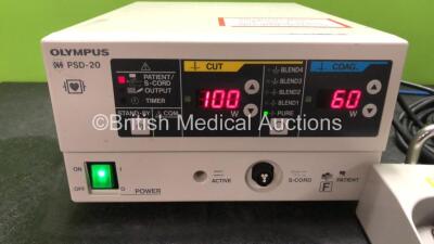 Olympus PSD-20 Electrosurgical Diathermy Unit with Olympus MH-551 Footswitch (Powers Up) - 2