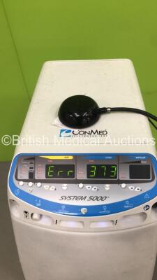 ConMed System 5000 Electrosurgical / Diathermy Unit Model 60-8005-001 with Footswitch (Powers Up with Err 373) *S/N 06KGP081* - 3