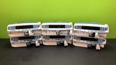 6 x Carefusion Alaris GH Syringe Pumps (All Power Up with 5 x Gas Gauge GG1 Error Code and 1 x Blank Screen)