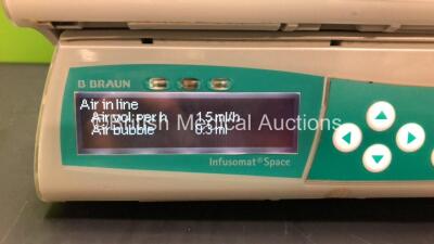 3 x B Braun Infusomat Space and 1 x B.Braun Perfusor Space Volumetric Infusion Pumps with 1 x AC Power Supply (All Power Up) *31943, 32556, 23418 and 24311* - 5