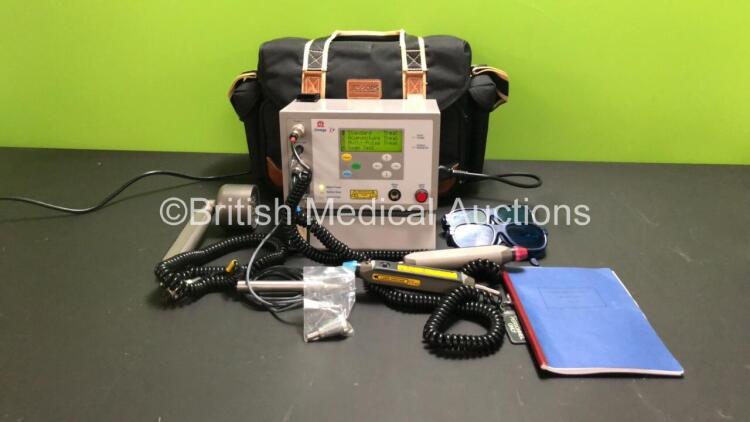 Omega Model XP Laser System *Mfd - 03/04* with 3 x Laser Aperture Handpieces, 1 x Hand Probe, 2 x Keys, 2 x Safety Goggles, User Manual and Stand in Case (Powers Up) *2286*