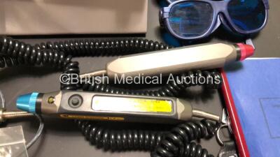 Omega Model XP Laser System *Mfd - 03/04* with 3 x Laser Aperture Handpieces, 1 x Hand Probe, 2 x Keys, 2 x Safety Goggles, User Manual and Stand in Case (Powers Up) *2286* - 4