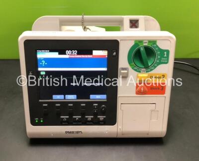 Philips HeartStart XL + Defibrillator Including Pacer, Printer and ECG Options with M3725A Test Load (Powers Up) *US61305767*