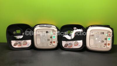 2 x CU Medical Systems Inc iPAD Intelligent Public Access Defibrillators with Batteries in Carry Cases *Mfd 2015* (Both Power Up)