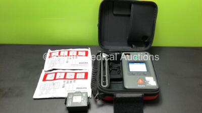 Philips Heartstart FR3 Defibrillator with 2 x Philips Heartstart Battery *Install Dates 07/2024 and 02/2024* and 2 x Electrode Packs in Carry Case (Powers Up)