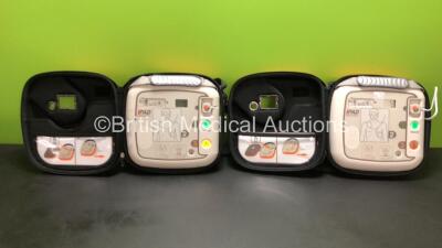 2 x CU Medical Systems Inc iPAD Intelligent Public Access Defibrillators with Batteries in Carry Cases *Mfd 2012 - 2011* (Both Power Up)