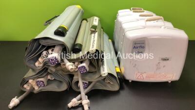 Job Lot Including 4 x Mangar ELK Emergency Lifting Cushions with 4 x Control Hoses, 4 x Mangar Camel & ELK Airflo Plus Compressors