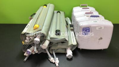 Job Lot Including 4 x Mangar ELK Emergency Lifting Cushions with 4 x Control Hoses (3 x Missing Connectors, 1 x Hole in Hose - See Photo) 4 x Mangar Camel & ELK Airflo Plus Compressors