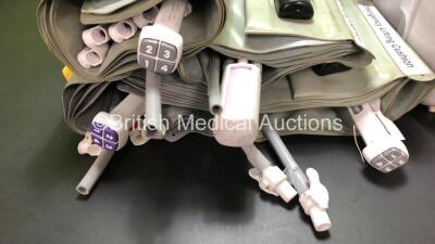 Job Lot Including 4 x Mangar ELK Emergency Lifting Cushions with 4 x Control Hoses (3 x Missing Connectors, 1 x Hole in Hose - See Photo) 4 x Mangar Camel & ELK Airflo Plus Compressors - 2