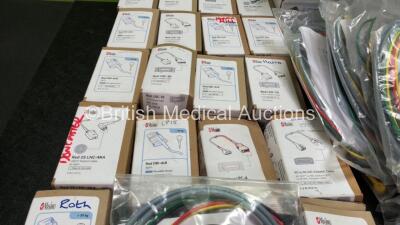 Job Lot of Various Patient Monitoring Cables Including SpO2 Sensors, ECG Leads and BP Hoses - 2