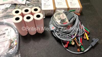 Mixed Lot Including BP Cuffs, Zoll Printer Paper and Various Patient Monitoring Cables - 3