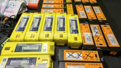 Mixed Lot Including 2 x 3 Lead ECG Leads, 5 x Covidien Mon-a Therm SpO2 Connection Cables, Various Defibrillation Electrodes *Some In Date, Some Expired* Various Defibrillator Batteries *All Untested* - 3