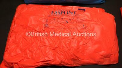 Job Lot Including 2 x Hartwell Medical Splints, 1 x Small Hartwell Medical Evac-U-Splint, 1 x Sager Emergency Traction Splints and 1 x Hospital Direct Lifting Sheet - 2