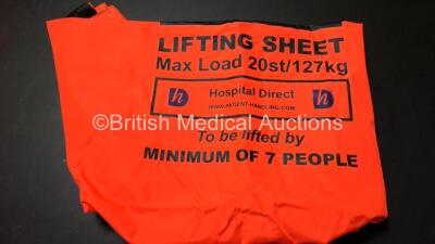 Job Lot Including 2 x Hartwell Medical Splints, 1 x Small Hartwell Medical Evac-U-Splint, 1 x Sager Emergency Traction Splints and 1 x Hospital Direct Lifting Sheet - 5