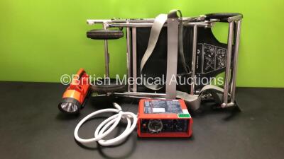 Job Lot Including 1 x paraPAC 200D MR Compatible Ventilator with Hose, 1 x Ferno Evacuation Chair and 1 x Lighthawk Hand Lamp