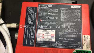 Job Lot Including 1 x paraPAC 200D MR Compatible Ventilator with Hose, 1 x Ferno Evacuation Chair and 1 x Lighthawk Hand Lamp - 5