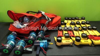 Mixed Lot Including Vitalograph Emergency Aspirators and Survivor Torches (All Untested, some Damaged-See Photos) 1 x Ferno Carry Bag