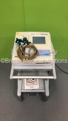 Fukuda Denshi CardiMax FX-7402 Machine on Stand with ECG Leads (Powers Up) *S/N 38141587*