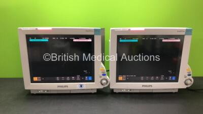 2 x Philips IntelliVue MP70 Patient Monitors *Mfd 2011-12* (Both Power Up with Some Marks to 1 x Screen - See Photo) *SN DE843B4125 / DE843B4117*