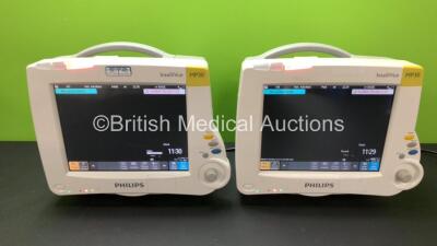 2 x Philips IntelliVue MP30 Patient Monitors *Mfd 2011-12* (Both Power Up) *SN DE72899007 - DE72899032*