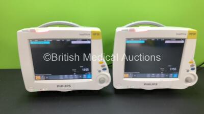 2 x Philips IntelliVue MP30 Patient Monitors *Mfd 2011-12* (Both Power Up) *SN DE72899015 / DE72899011*