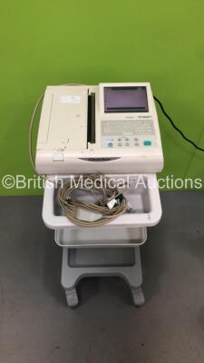 Fukuda Denshi CardiMax FX-8322 ECG Machine on Stand with 10 Lead ECG Leads (Powers Up) *S/N 50000733*