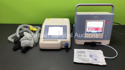 Job Lot Including 1 x Philips Respironics Trilogy 202 Ventilator (Powers Up with Alarm) and 1 x B & D Nippy 3+ Ventilator (Powers Up with Slight Display Distortion)