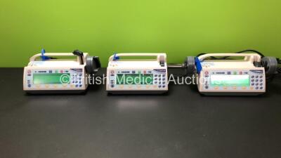 3 x Smiths Medfusion 3500 Syringe Pumps Version V3.0.6 (All Power Up)