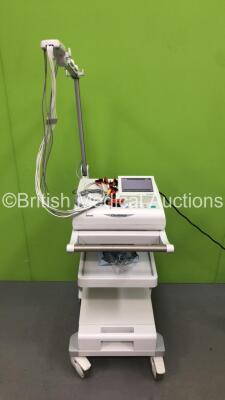 Fukuda Denshi CardiMax FX-8322 ECG Machine on Stand with 10 Lead ECG Leads (Powers Up) *S/N 50002880*