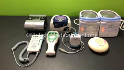 Mixed Lot Including 2 x Fisher & Paykel MR850AEK Respiratory Humidifiers (Both Power Up) 1 x ResMed VPAP IV ST, 1 x ResMed S9 AutoSet CPAP Unit, 1 x Medela Swing Breast Pump, 1 x Huntleigh Sonicaid FD 1 Fetal Doppler (Missing Battery Lid) and 1 x Welch Al