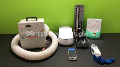 Mixed Lot Including 1 x Equator EQ-5000 230v Convective Warmer, 1 x Philips Respironics Innospire Deluxe Nebuliser, 1 x Accoson Sphygmomanometer, 1 x Accoson Greenlight 300, 1 x Expression MR Spo2 Unit and 1 x Covidien Genius 2 Tympanic Thermometer and Ba