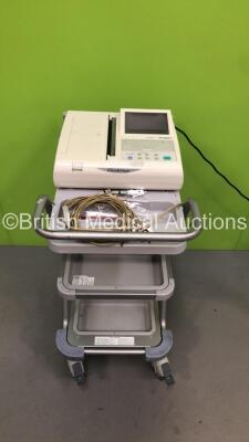 Fukuda Denshi CardiMax FX-8322 ECG Machine on Stand with 10 Lead ECG Leads (Powers Up) *S/N 50001203*