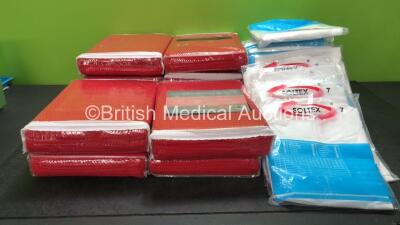 Mixed Lot Including 10 x Red Cellular Blankets and 18 x Soltex Chemical Protective Overcoats