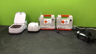 Mixed Lot Including 1 x Philips Innospire Deluxe Nebulizer (No Power) 1 x Philips InnoSpire Elegance Nebulizer (No Power) 2 x Quick Clear Rescue Suction Pumps with 2 x AC Power Supplies (Both Power Up) *SN 2033938253, 199636, 002545, 002546*