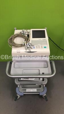 Fukuda Denshi CardiMax FX-8322 ECG Machine on Stand with 10 Lead ECG Leads (Powers Up) *S/N 50000254*