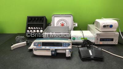 Mixed Lot Including 1 x Graseby 3000 Ref 0131-0202 Size Sensor Gauge Set, 1 x Medartis Surgical Instrument Tray, 1 x Cardinal Health Alaris GH Pump (Hold Power with Alarm and Blank Display Screen) 1 x Suni Expert System Surgical Drilling Unit with 1 x Foo