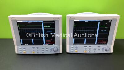 2 x Datascope Passport 2 Patient Monitors Including ECG, SpO2 and T1 Options (Both Power Up) *SN TS150398A9 / TS149772A9*