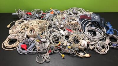 Large Quantity of Datascope Monitor Leads Including ECG, SpO2, Finger Sensors, BP Hoses and Cuffs