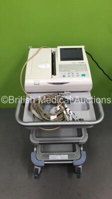 Fukuda Denshi CardiMax FX-8322 ECG Machine on Stand with 10 Lead ECG Leads (Powers Up) *S/N 50002169*