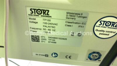 Karl Storz Telepack X LED TP100 Endoscopic Imaging System *Version - 5.3.2* with Telecam 20212030 PAL Camera, Light Cable, Instruction Manual and Keyboard on Karl Storz Trolley (Powers Up) *ST4586* - 8