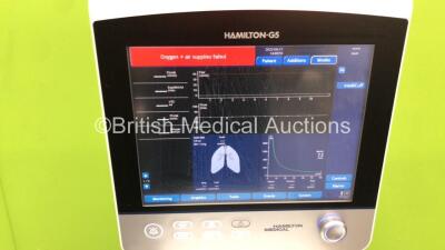 Hamilton Medical G5 Ventilator *Mfd - 2009* Software Version - 0.28b, Running Hours - 29132h (Powers Up) *2975* - 2