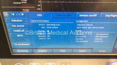 Hamilton Medical G5 Ventilator *Mfd - 2009* Software Version - 0.28b, Running Hours - 29132h (Powers Up) *2975* - 4