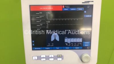 Hamilton Medical G5 Ventilator *Mfd - 2009* Software Version - 0.28b, Running Hours - 27801h (Powers Up) *2897* - 2