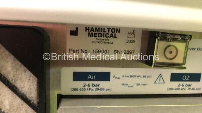 Hamilton Medical G5 Ventilator *Mfd - 2009* Software Version - 0.28b, Running Hours - 27801h (Powers Up) *2897* - 6